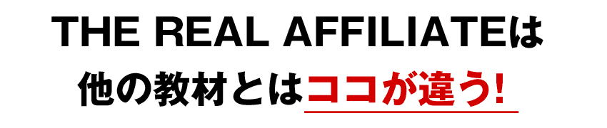 THE REAL AFFILIATEは他の商品とはココが違う！